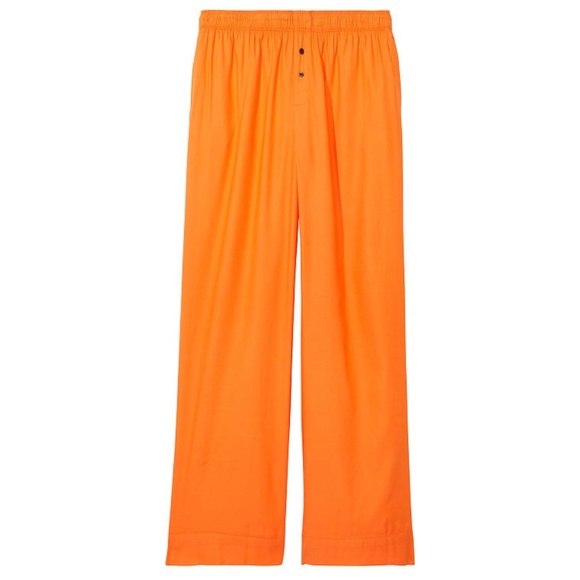 Victoria's Secret PINK Flannel Pajama Pants Orange w Skeleton Hands Large NEW - Picture 4 of 5